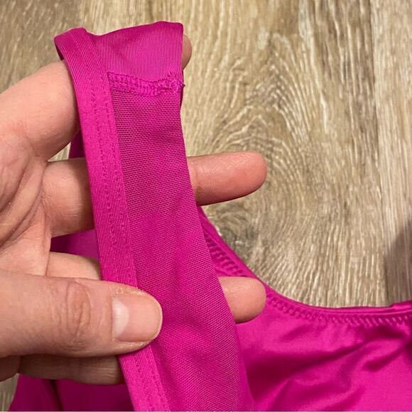 AVIA Low Support Wireless hot Pink Twisted mesh Back Sports Bra padded plus XXL - Picture 3 of 8